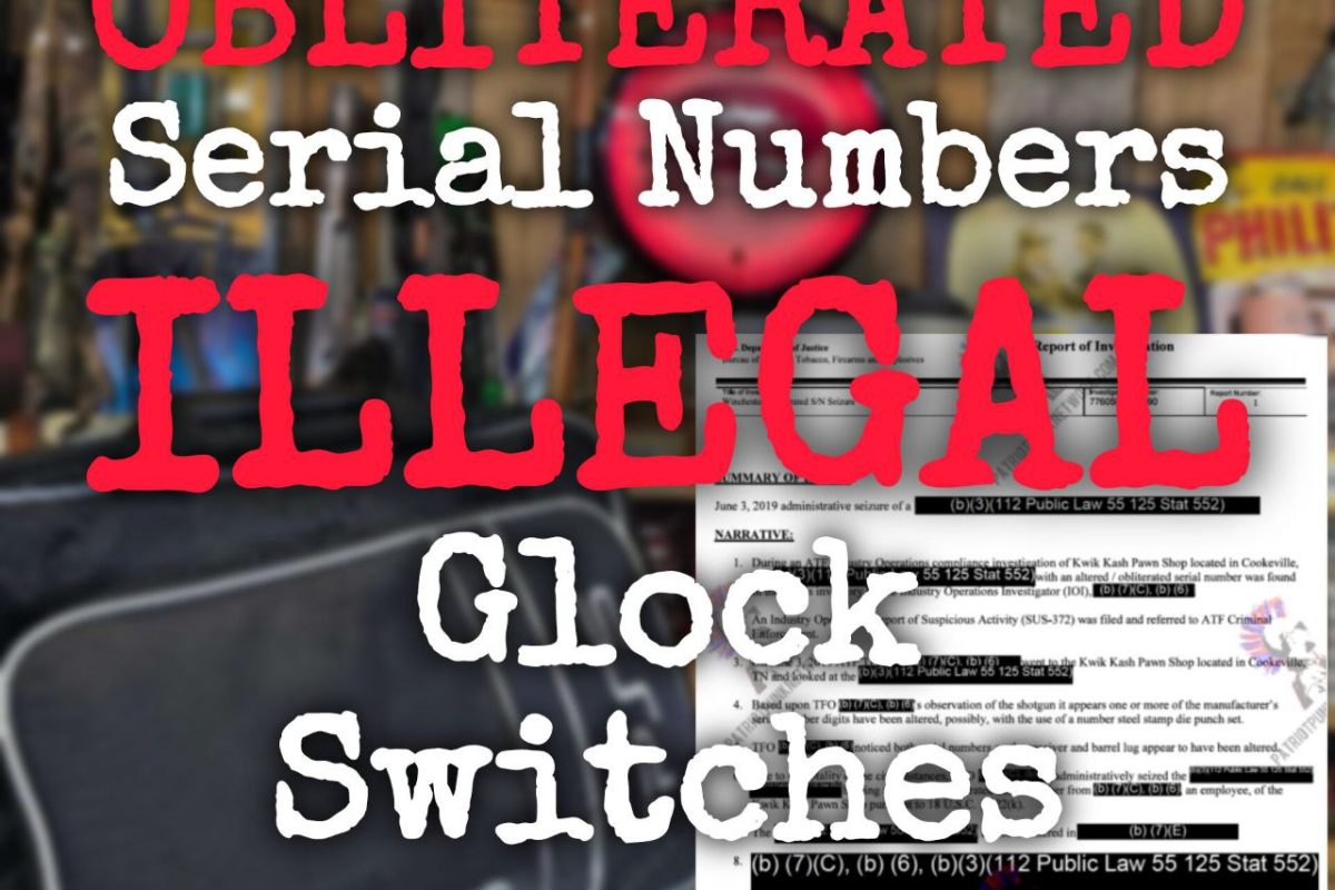 OBLITERATED Serial Numbers & ILLEGAL Glock Switches
